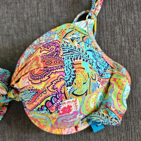 Bleu Rod Beattie Multicolor Paisley padded Bikini Top - Picture 11 of 12